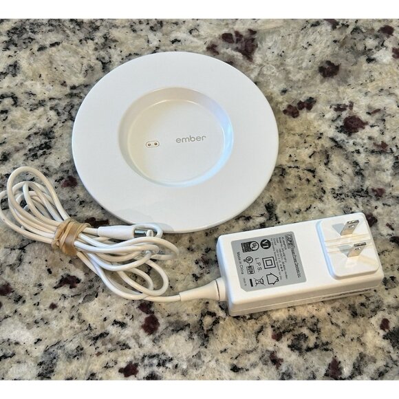 Ember Charging Coaster Pad With Power Supply Cord Connector, White - Works - Picture 1 of 6